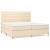 Pat box spring cu saltea, crem, 200x200 cm, textil GartenMobel Dekor