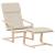 Scaun de relaxare cu taburet, crem, textil GartenMobel Dekor