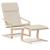 Scaun de relaxare cu taburet, crem, textil GartenMobel Dekor