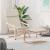 Scaun de relaxare cu taburet, crem, textil GartenMobel Dekor