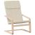 Scaun de relaxare cu taburet, crem, textil GartenMobel Dekor