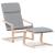 Scaun de relaxare cu taburet, gri deschis, textil GartenMobel Dekor
