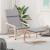 Scaun de relaxare cu taburet, gri deschis, textil GartenMobel Dekor
