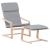 Scaun de relaxare cu taburet, gri deschis, textil GartenMobel Dekor