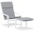 Scaun de relaxare cu taburet, gri deschis, textil GartenMobel Dekor