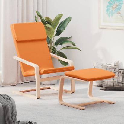 Scaun de relaxare cu taburet, galben închis, material textil GartenMobel Dekor