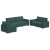 Set canapea, 3 piese, perne verde închis, textil GartenMobel Dekor