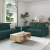 Set canapea, 3 piese, perne verde închis, textil GartenMobel Dekor