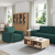 Set canapea, 3 piese, perne verde închis, textil GartenMobel Dekor