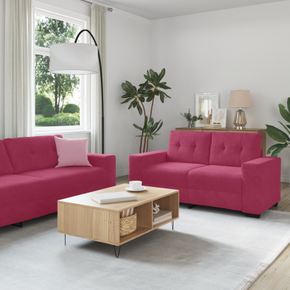 Set de Canapea cu Perne Catifea Roșie GartenMobel Dekor
