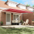 Marchiza retractabilă manuală  roșie 450x300 cm, Fabrică de înlocuire pentru marchiză  pentru cadru 4.5x3 m roșie GartenMobel Dekor