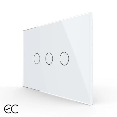 Intrerupator triplu cu touch Livolo din sticla, standard Italian, protocol ZigBee EC - Serie noua SmartElectro IntelligentHouse