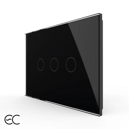 Intrerupator triplu cu touch Livolo din sticla, standard Italian, protocol ZigBee EC - Serie noua SmartElectro IntelligentHouse