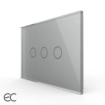 Intrerupator triplu cu touch Livolo din sticla, standard Italian, protocol ZigBee EC - Serie noua SmartElectro IntelligentHouse