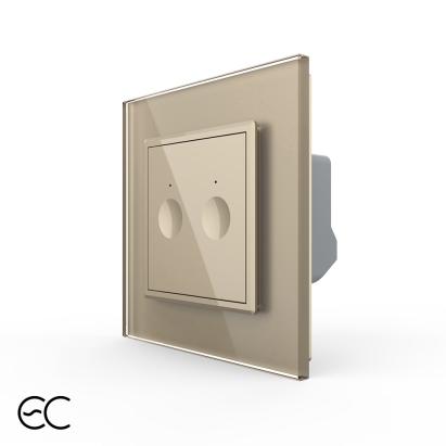 Intrerupatorul Dublu cu Touch LIVOLO cu Rama Din Sticla - Protocol Zigbee EC SmartElectro IntelligentHouse