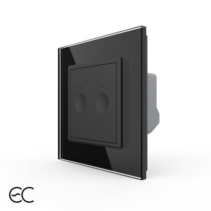 Intrerupatorul Dublu cu Touch LIVOLO cu Rama Din Sticla - Protocol Zigbee EC SmartElectro IntelligentHouse