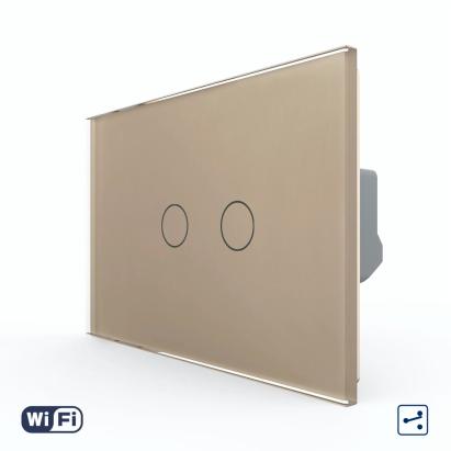 Intrerupator Dublu Cap Scara / Cruce Wi-Fi cu Touch LIVOLO, standard italian – Serie Noua SmartElectro IntelligentHouse