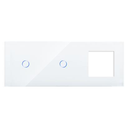 Panou Intrerupator Simplu + Simplu si Priza cu Touch din Sticla LUXION SmartElectro IntelligentHouse