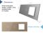 Panou Intrerupator Simplu + Simplu cu Priza LIVOLO din Sticla, Standard Italian - 6/7M SmartElectro IntelligentHouse