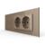Intrerupator Dublu + 2 Prize LIVOLO cu Rama Din Sticla, Standard Italian, 6M SmartElectro IntelligentHouse