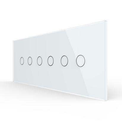 Intrerupator Dublu + Dublu + Dublu cu Touch LIVOLO cu Rama Din Sticla, Standard Italian, 6M SmartElectro IntelligentHouse