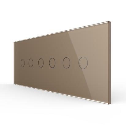 Intrerupator Dublu + Dublu + Dublu cu Touch LIVOLO cu Rama Din Sticla, Standard Italian, 6M SmartElectro IntelligentHouse
