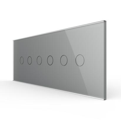 Intrerupator Dublu + Dublu + Dublu cu Touch LIVOLO cu Rama Din Sticla, Standard Italian, 6M SmartElectro IntelligentHouse