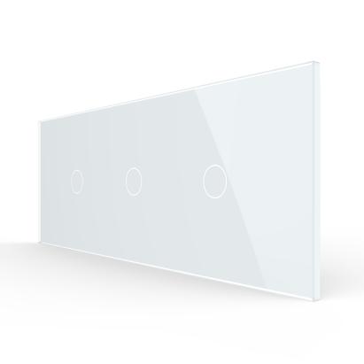 Intrerupator Simplu + Simplu + Simplu cu Touch LIVOLO cu Rama Din Sticla, Standard Italian, 6M SmartElectro IntelligentHouse