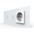 Intrerupator Simplu + Simplu + Priza LIVOLO cu Rama Din Sticla, Standard Italian, 6M SmartElectro IntelligentHouse