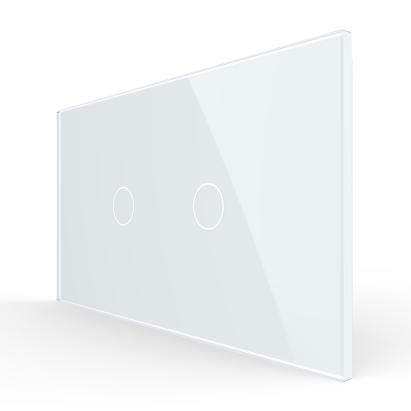 Intrerupator Simplu + Simplu cu Touch LIVOLO cu Rama Din Sticla, Standard Italian, 4M SmartElectro IntelligentHouse
