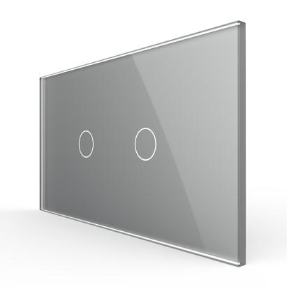 Intrerupator Simplu + Simplu cu Touch LIVOLO cu Rama Din Sticla, Standard Italian, 4M SmartElectro IntelligentHouse