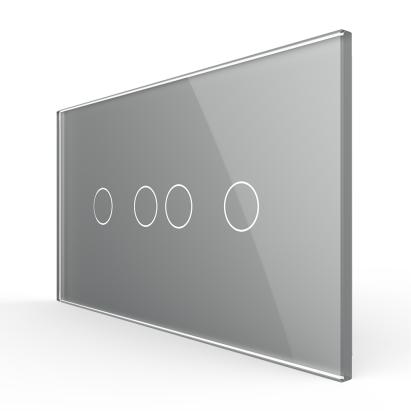Intrerupator Dublu + Dublu cu Touch LIVOLO cu Rama Din Sticla, Standard Italian, 4M SmartElectro IntelligentHouse
