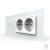Intrerupator Dublu Cap Scara / Cruce + 2 Prize LIVOLO cu Rama Din Sticla, Standard Italian, 6M SmartElectro IntelligentHouse