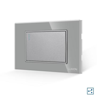 Intrerupator Simplu Cap Scara Mecanic LUXION cu Rama din Sticla, Standard Italian, 3M SmartElectro IntelligentHouse