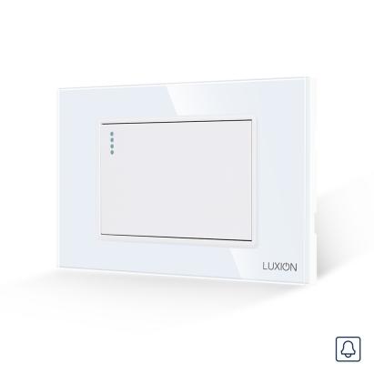 Intrerupator cu Revenire (Sonerie) Mecanic LUXION cu Rama din Sticla, Standard Italian, 3M SmartElectro IntelligentHouse