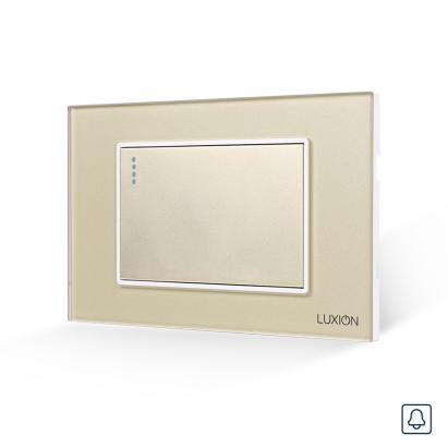 Intrerupator cu Revenire (Sonerie) Mecanic LUXION cu Rama din Sticla, Standard Italian, 3M SmartElectro IntelligentHouse