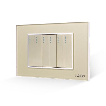 Intrerupator Mecanic 6 Posturi LUXION cu Rama din Sticla, Standard Italian, 3M SmartElectro IntelligentHouse