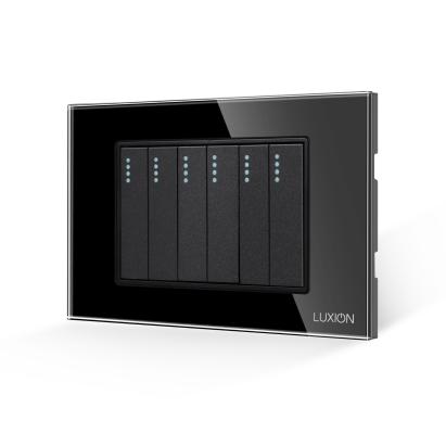 Intrerupator Mecanic 6 Posturi LUXION cu Rama din Sticla, Standard Italian, 3M SmartElectro IntelligentHouse