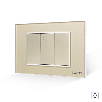 Intrerupator cu Revenire (Sonerie) Mecanic 1M si 2 Taste False LUXION cu Rama din Sticla, Standard Italian, 3M SmartElectro IntelligentHouse