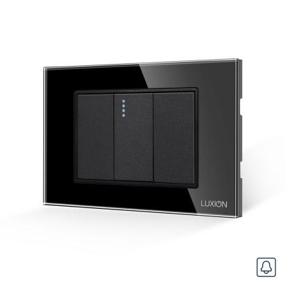 Intrerupator cu Revenire (Sonerie) Mecanic 1M si 2 Taste False LUXION cu Rama din Sticla, Standard Italian, 3M SmartElectro IntelligentHouse