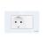 Priza Simpla si 1 Tasta Falsa cu Rama din Sticla LUXION, Standard Italian, 3M SmartElectro IntelligentHouse
