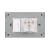 Priza Simpla si 1 Tasta Falsa cu Rama din Sticla LUXION, Standard Italian, 3M SmartElectro IntelligentHouse