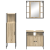 Set Mobilier Baie pe 3 Piese din Lemn Inginerizat Stejar Deschis GartenMobel Dekor