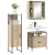 Set Mobilier Baie pe 3 Piese din Lemn Inginerizat Stejar Deschis GartenMobel Dekor
