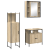 Set Mobilier Baie pe 3 Piese din Lemn Inginerizat Stejar Deschis GartenMobel Dekor