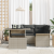 Set Canapea din 5 Piese cu Perne Gri Deschis Rattan Polimeric GartenMobel Dekor