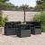 Set Sofa Grădină de 6 Piese cu Perne Ratan Polietilenic Negru, Sofa Grădină 2 Locuri cu Depozitare și Perne Ratan Polietilenic Negru GartenMobel Dekor