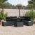 Set de sofa de grădină din 6 piese cu perne Poliratan negru GartenMobel Dekor