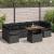 Set de canapea pentru grădină cu 8 piese și perne Negru Ratan Polimer,  Canapea de grădină cu două locuri cu spațiu de depozitare și perne Negru Ratan Polimer GartenMobel Dekor