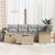 Set de Sofa 7 Piese cu Perne Bej Ratan Poly GartenMobel Dekor